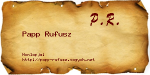 Papp Rufusz névjegykártya