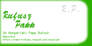 rufusz papp business card